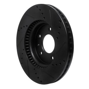 Chevrolet Captiva Brake Rotor (1) - Front Left - R1 Concepts - Drilled & Slotted - Black - `07-`15